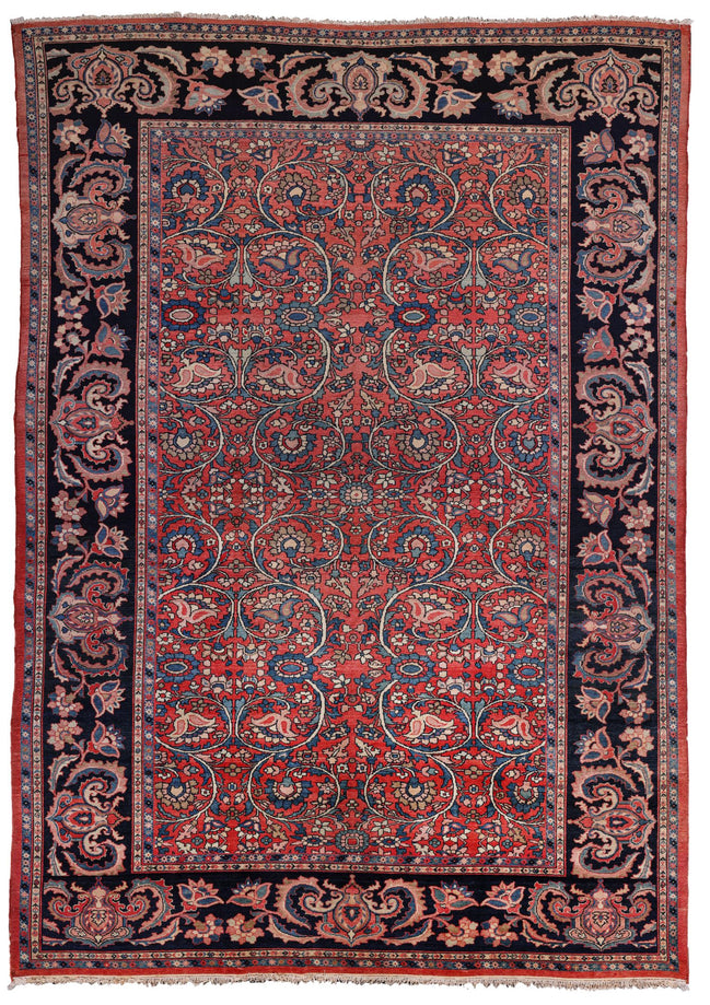 Antique Navy and Red Palmette Persian Sultanabad Rug 10144 — 8'2" x 11'5" - image 1