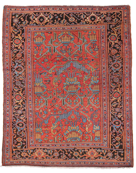 Antique Red and Dark Brown Persian Heriz Rug 10184 — 5' x 6'1" - image 1