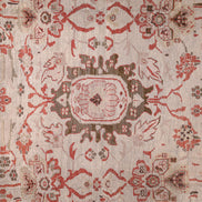 Antique Ivory and Rust Floral Persian Ziegler Sultanabad Rug 14156 — 12'4