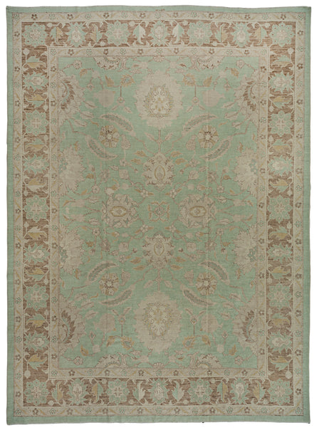 Aqua Floral Agra Design Rug 12130 — 9' x 12' - image 1