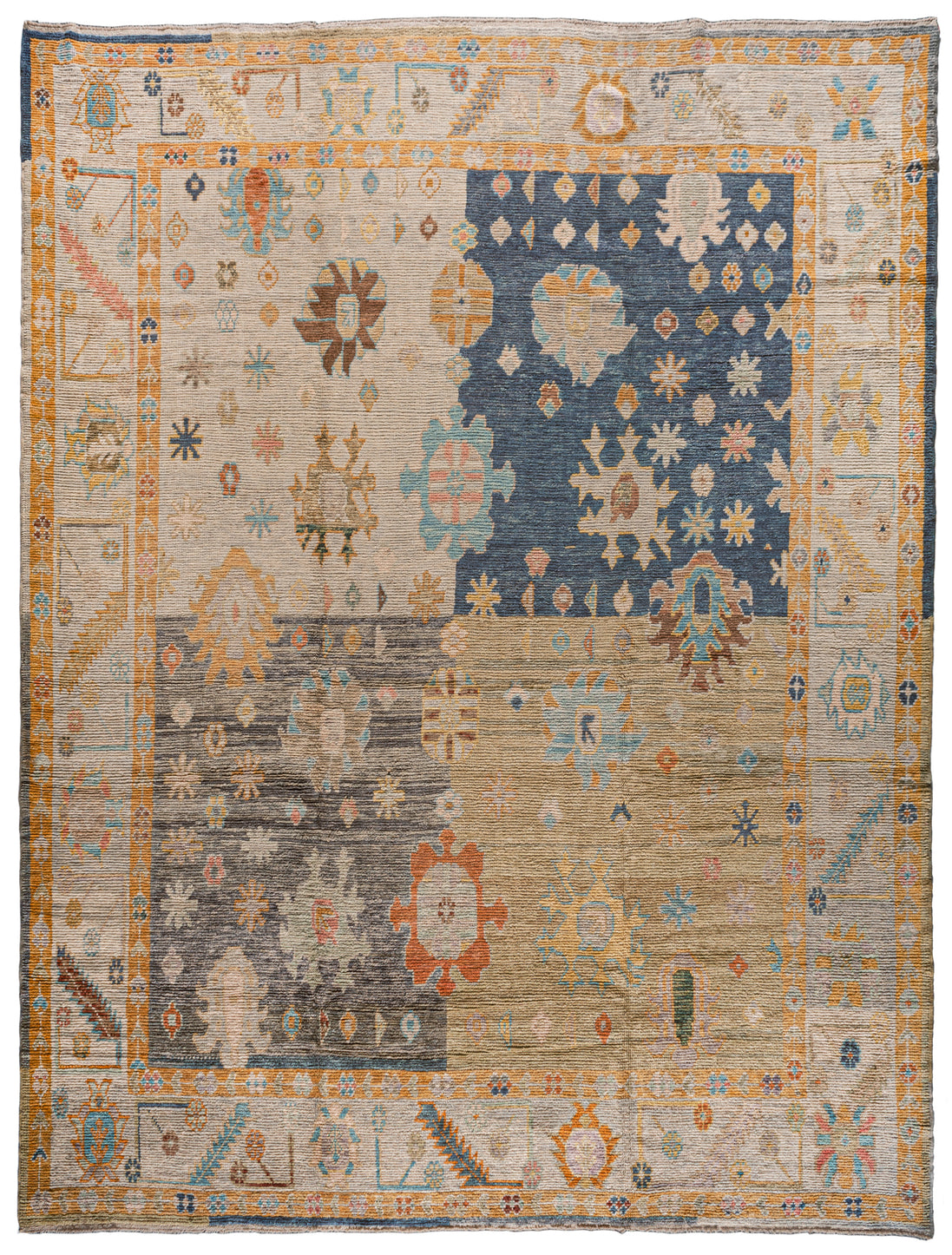Multicolor Medallion Turkish Oushak Rug 7029 — 10'2" x 13'7" - image 1