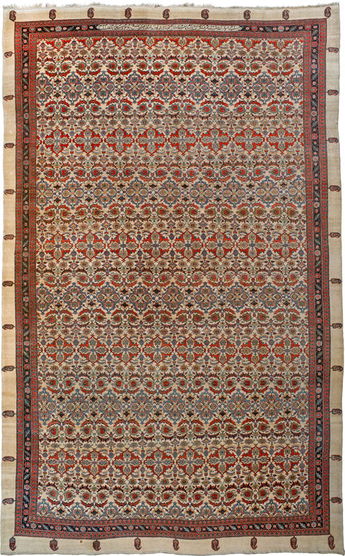 Ivory and Red Botanical Bijar Rug 19800 — 12'3" x 19'6" - image 1